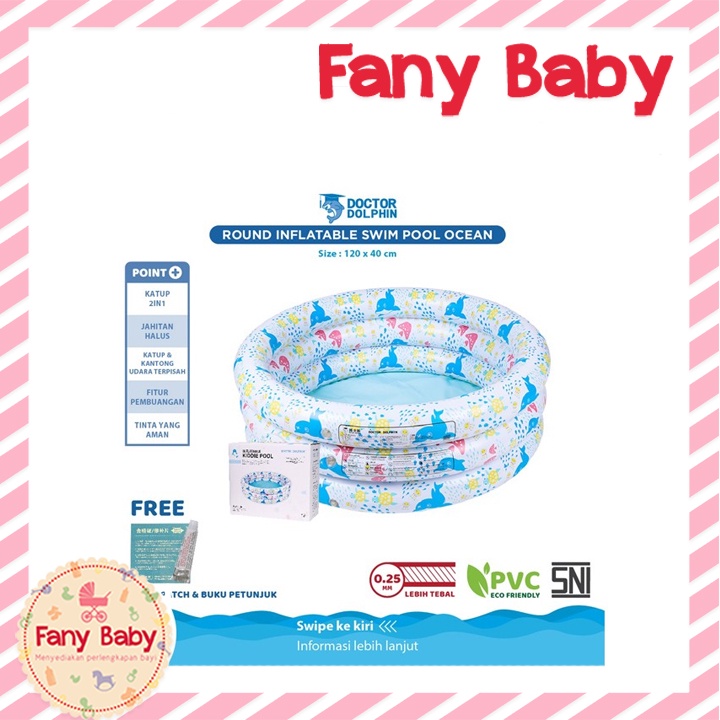 DOCTOR DOLPHIN INFLATABLE SWIM POOL - 120X120X40