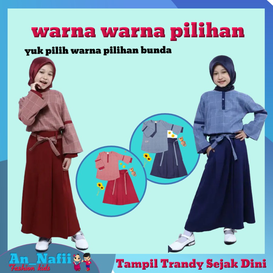 Baju Setelan Anak Perempuan Tanggung Sabina One Set Usia 5 - 12 Tahun Hooflakids Kualitas Premium