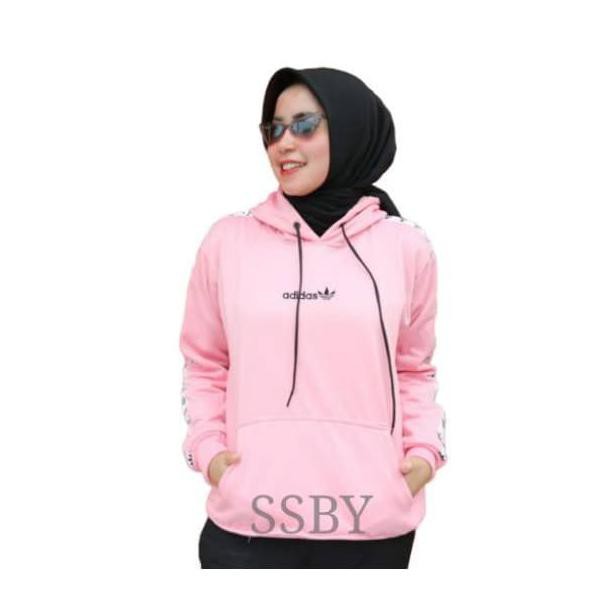 Produk Terbaru Jaket Switer Hoodie Adidas Tnt Cewek Wanita Pink Nevy Hitam Merah - Pink, Switer