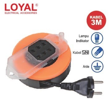 LOYAL Kabel Olor Listrik LY-150 3 Meter 3M Travel isi 3 Lubang LY150