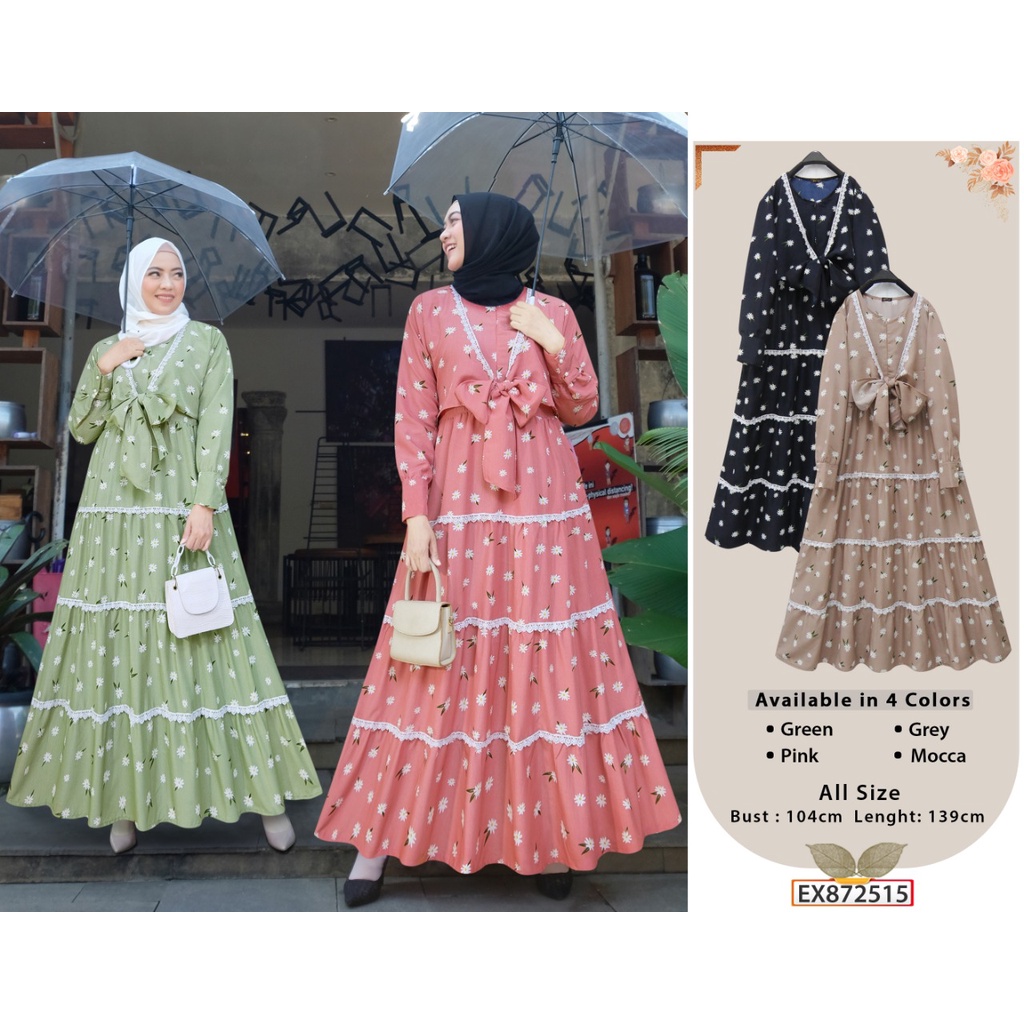 extu gamis renda bunga adelia