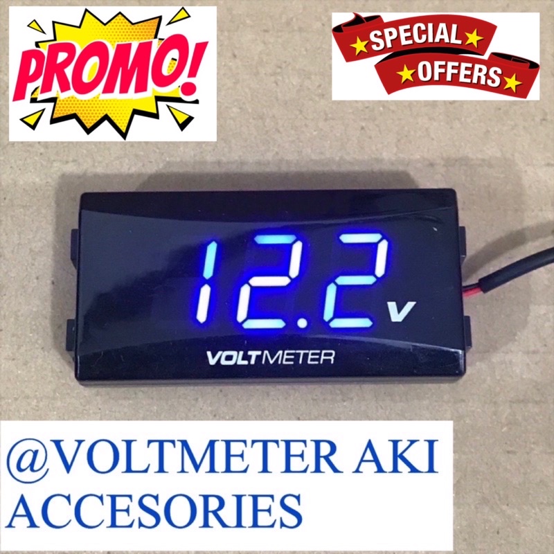 Voltmeter Digital - Voltmeter aki pengukur daya aki voltmeter WATERPROOF VOLT VOLTMETER AKI BERKUALITAS