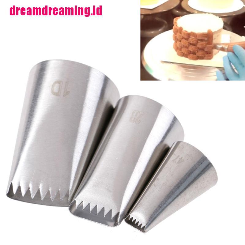 3 Pcs Nozzle Pipa Icing Bahan Stainless Steel