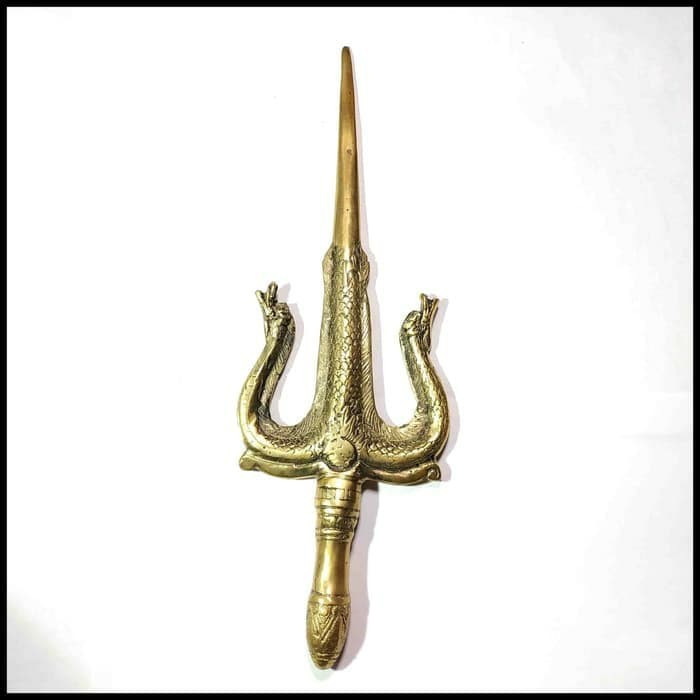 Pusaka Istimewa T0mbak Trisula Naga Kembar Unik dan Antik Bahan Besi Kuningan