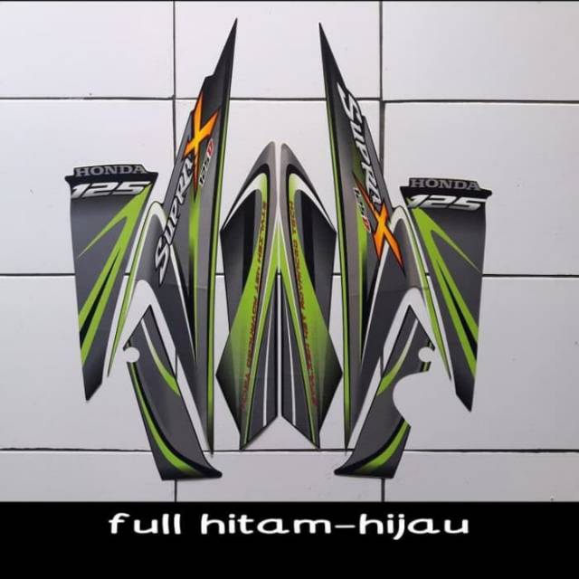 Striping supra x 125 D 2010 full hitam hijau