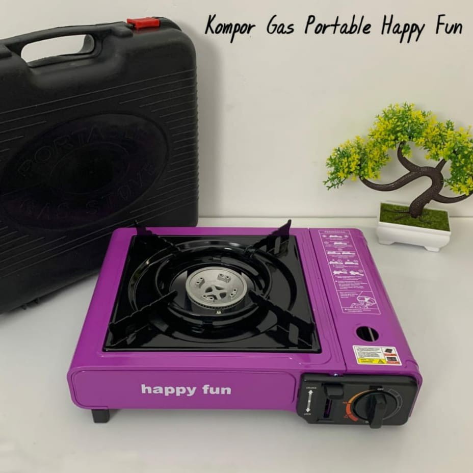 KOMPOR GAS PORTABLE HAPPY FUN / KOMPOR PORTABLE HAPPY FUN / KOMPOR GAS PORTABLE SATU TUNGKU HAPPY FUN SIMPLE