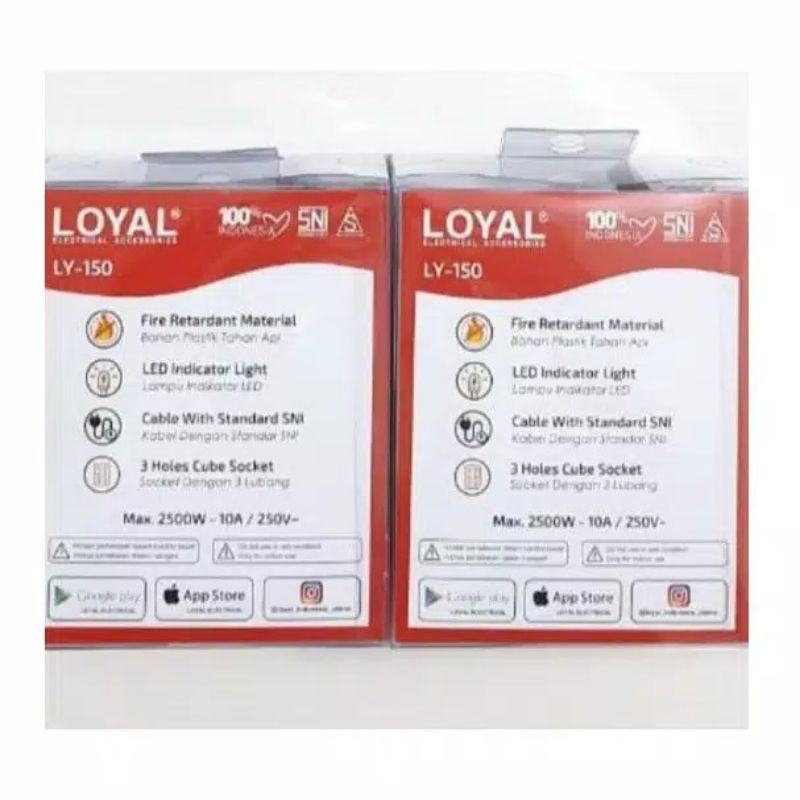 Kabel Roll Travel LY-150 Loyal 3m 3lubang / Kabel Box Travel Loyal LY150 Colokan Kabel Roll Oloran