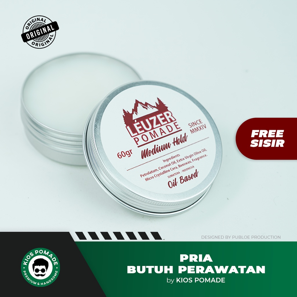 Jual LEUZER POMADE OIL BASED MEDIUM HOLD - Minyak Rambut Pria Hair ...