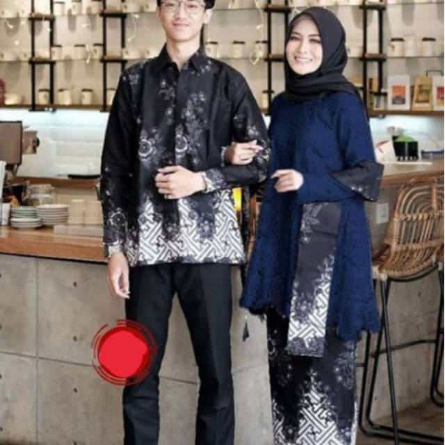 BAJU COUPLE BROKAT SELENDANG MODERN