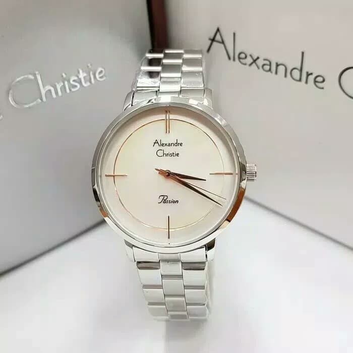 Jam tangan wanita alexandre christie AC 2747 LH FULL SILVER