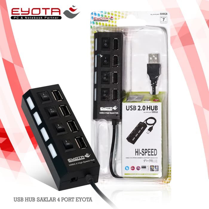 USB Hub Saklar 4-Port USB 2.0 / USB Hub 4 Port / USB 2.0 / USB Hub 2.0 3.0