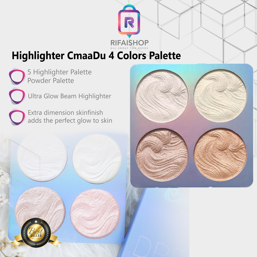 Highlighter CmaaDu 4 Colors Highlighter Powder Palette