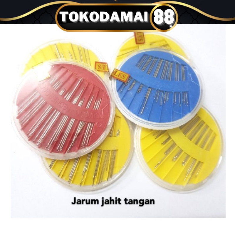 Jarum Jahit Tangan Set Wadah Bundar / Jarum Jahit Tangan 1 Set