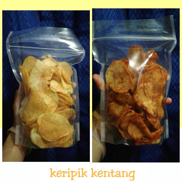 

Keripik kentang 120gr enak dan banyak murah meriah