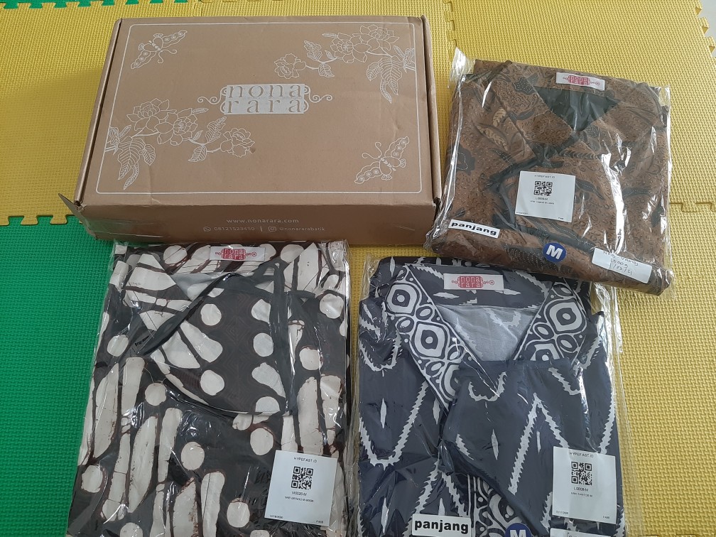 Nona Rara - Santos L0008, Kemeja Batik Pria Modern Nonarara
