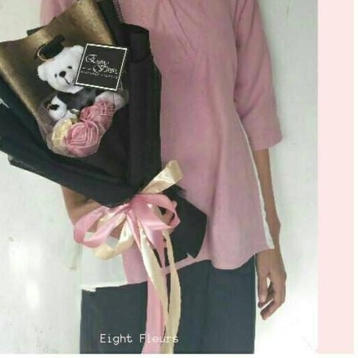 ✰ (PO 1-2 HARI) buket bunga wisuda - boneka wisuda - bunga pita satin ✪
