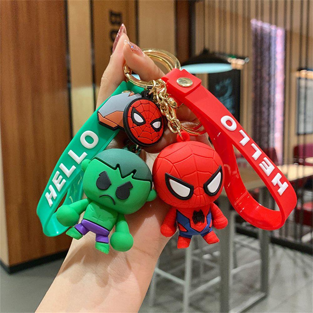 R-flower Lem Tetes Gantungan Kunci Iron Man Spider-Man Karakter Kartun Cartoon Captain