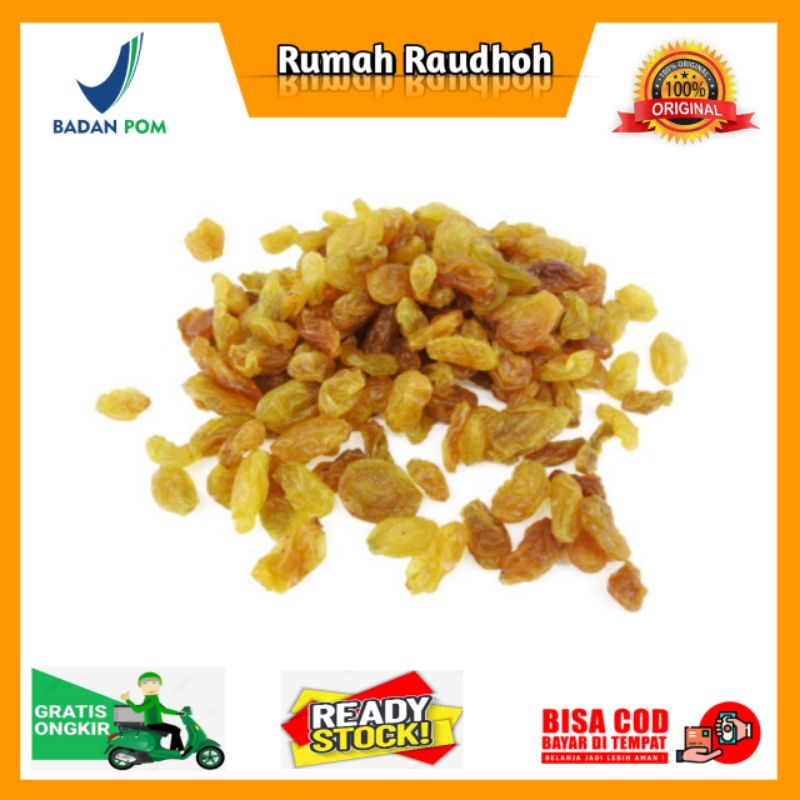 

KISMIS ANGGUR GOLDEN RAISIN 100 GRAM - KISMIS ASAM MANIS KAYA MANFAAT