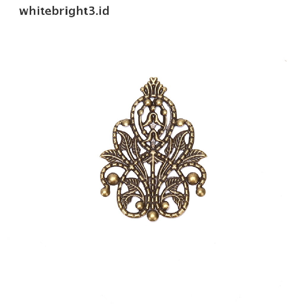 {whitebright3.id} 20Pcs Mix Filigree Crafts Hollow DIY Embellishments Findings Jewelry Accessories ,