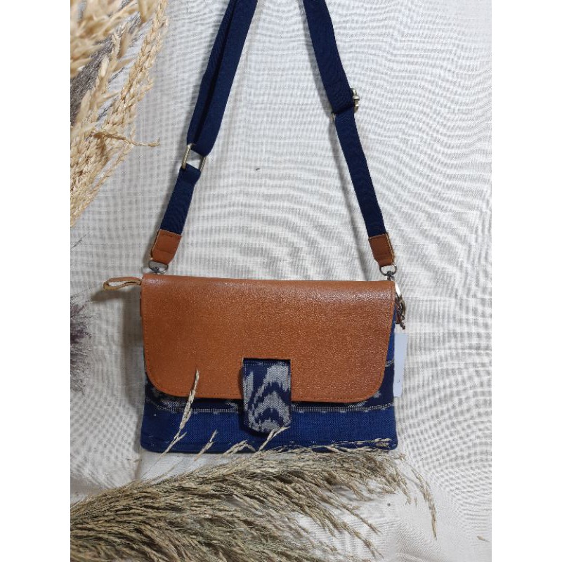 Tas slempang cewek, Tas tenun wanita, tas slempang kulit, Tas Kulit Tenun