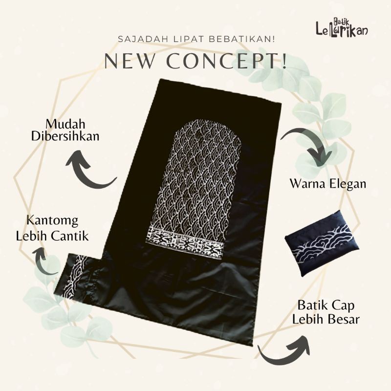 Sada Sajadah Saku Lipat Traveling Batik Cap Anti Air Waterproof
