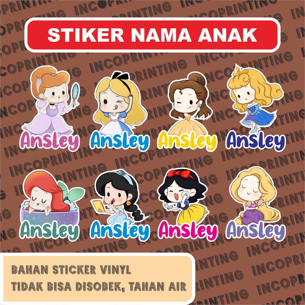 

STICKER ANAK PRINCESS / STICKER PRINCESS