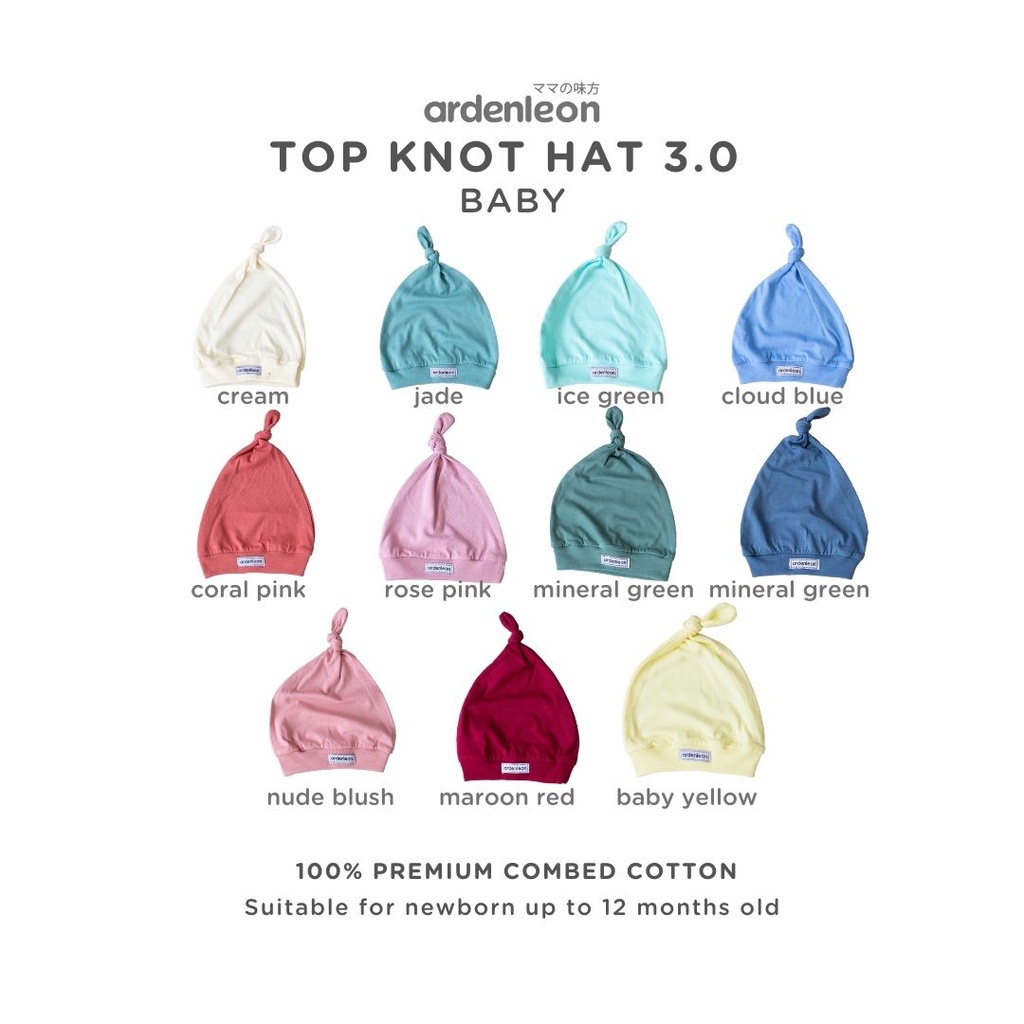 Topi Bayi Polos ARDENLEON Baby Top Knot Hat Bayi