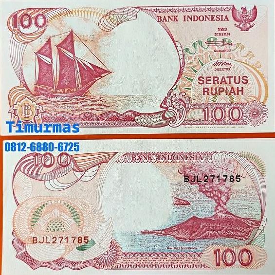TURUN HARGA Uang Lama Kuno 100 Rupiah 1992 Perahu Pinisi KPL463