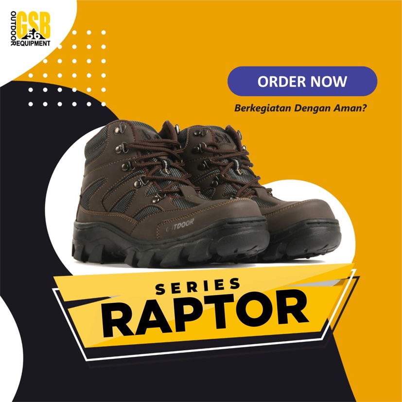 Sepatu Safety Boots Pria GSB-56 Original Raptor Sepatu Outdoor Sepatu Hiking Sepatu Sefty Boot Sepat