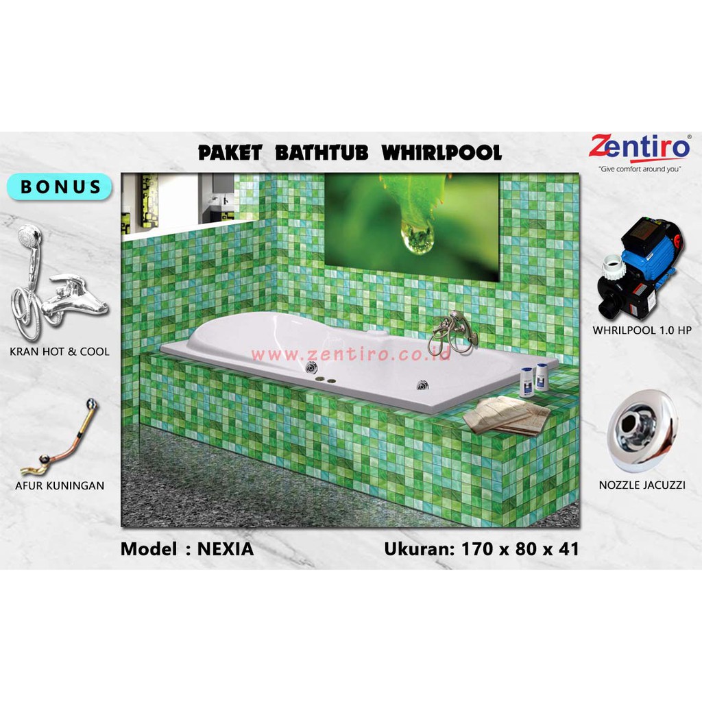 WHIRLPOOL BATHTUB || BATHTUB JACUZZI MARBLE ZENTIRO NEXIA