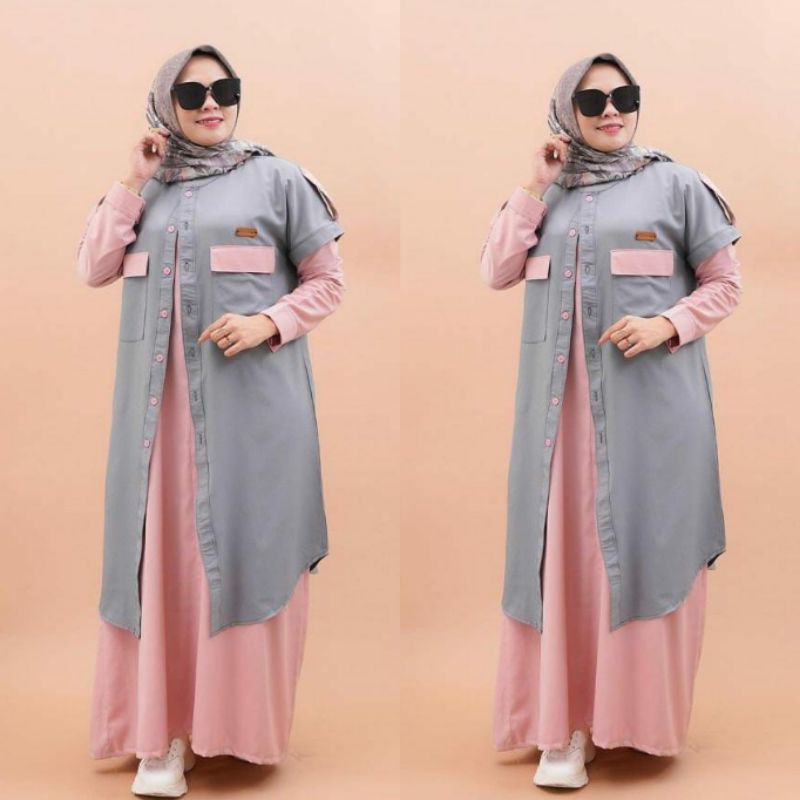 GAMIS PINK ABU ZOLAQU ORIGINAL