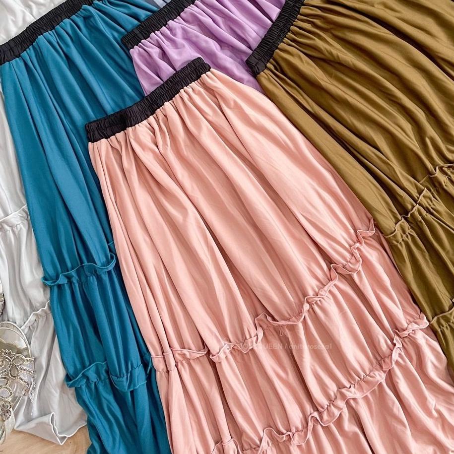 Hot Sale ROK CANDA SUSUN / ROK SUSUN / ROK CERUTY SUSUN / ROK TINGKAT 3 / ROK AESTHETIC