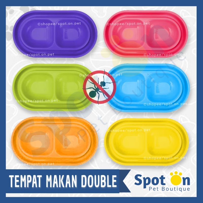 GPSS- Tempat Makan Kucing Anjing Kelinci Musang ANTI SEMUT Double Pet Bowl Tempat Makan Anjing Wadah Pakan Kucing Tempat Makan Kelinci Tempat Makan Musang Tempat Makan Hamster Tempat Minum Kucing Botol Minum Hewan Mangkok Makan Kucing Mainan Kucing