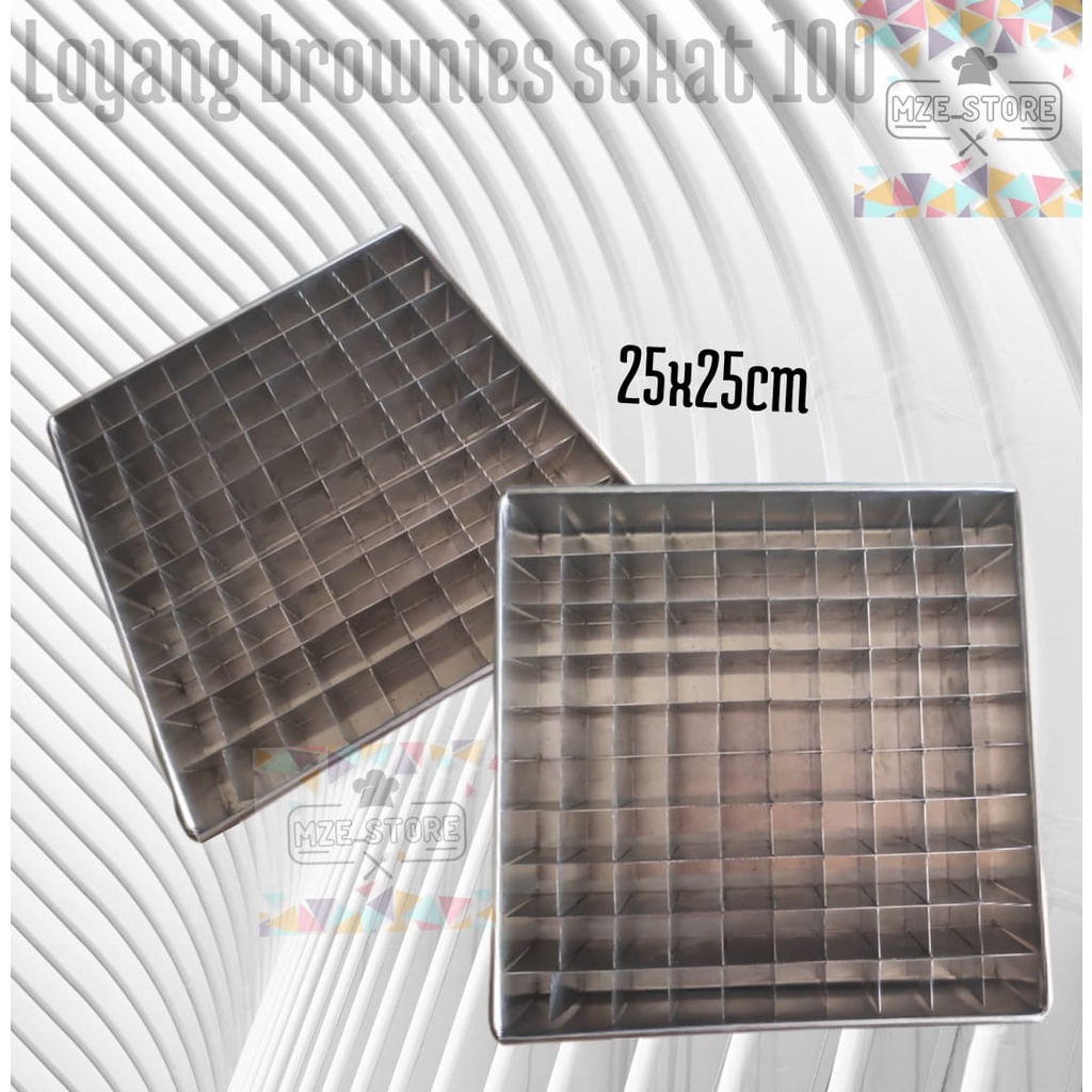 LOYANG CETAKAN BROWNIES SEKAT 100 UKURAN 25X25CM