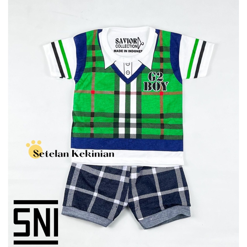 Set Baby Boy 0-12bln Rompi Kerah Tartan Tuxedo Vest Bayi Setelan Anak Laki Laki Murah Keren Lucu