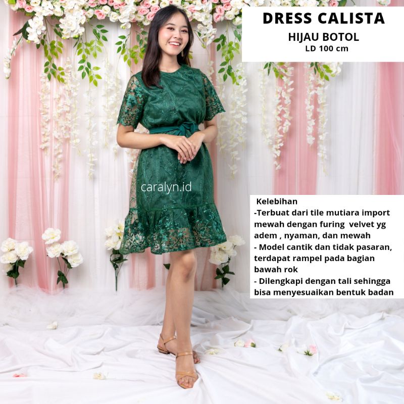 DRESS BRUKAT KONDANGAN WEDDING DRESS WANITA KOREA CALISTA