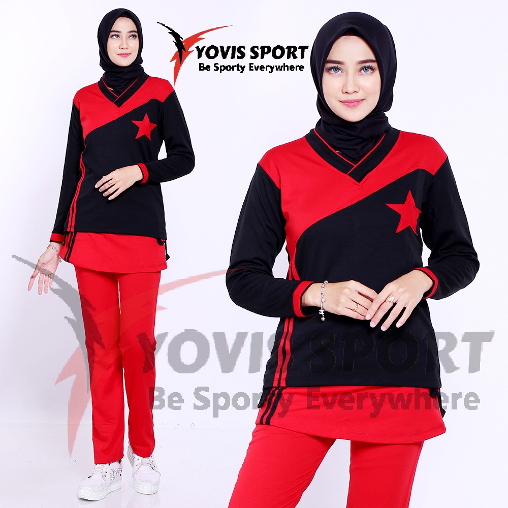setelan olahraga yovis setelan bintang aerobic yovis bahan tc paragon banyak variasi warna