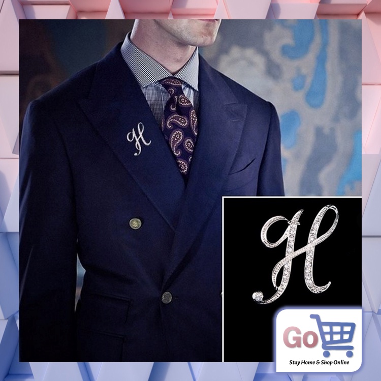 Go - F536 (N-Z) Pin Tusuk Huruf / Brooch Alphabet / Bros Pin Huruf Inggris / Aksesoris Couple