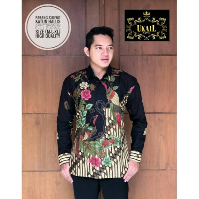 Batik katun halus|Kemeja batik lengan panjang Parang Sujiwo