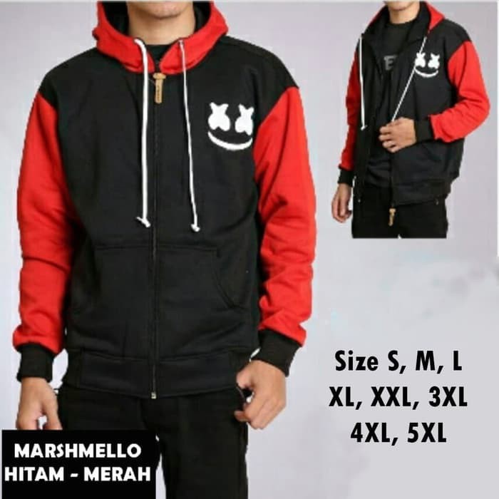 Jaket MARSHMELLO Hitam Merah