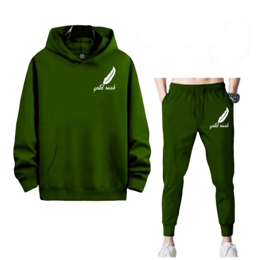 SETELAN BULU AYAM GOLD RUSH JOGGER DAN HOODIE BAHAN TEBAL NYAMAN DIPAKAI TERLARIS