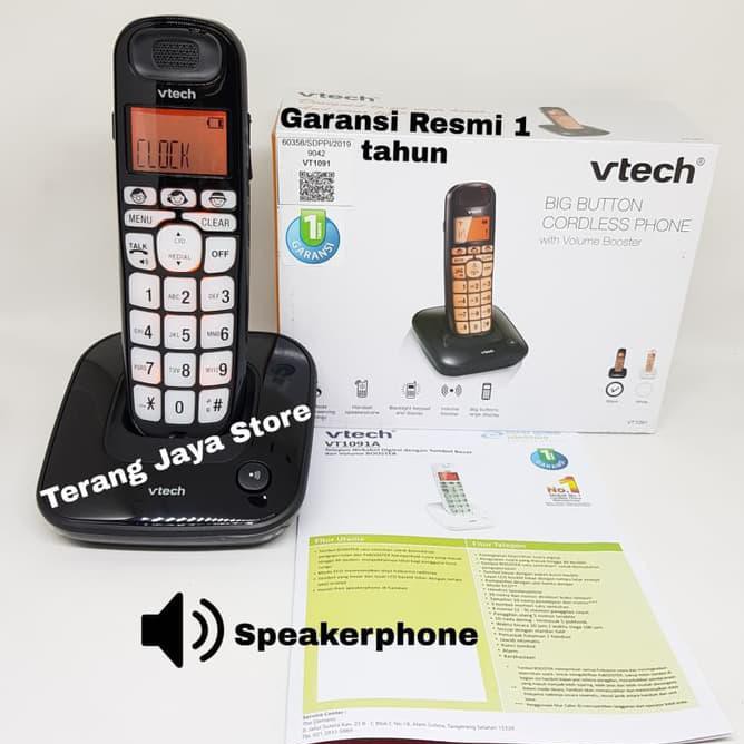 Telepon Vtech Vt1091A Telepon Rumah Wireless Vtech Vt1091 (Hitam)