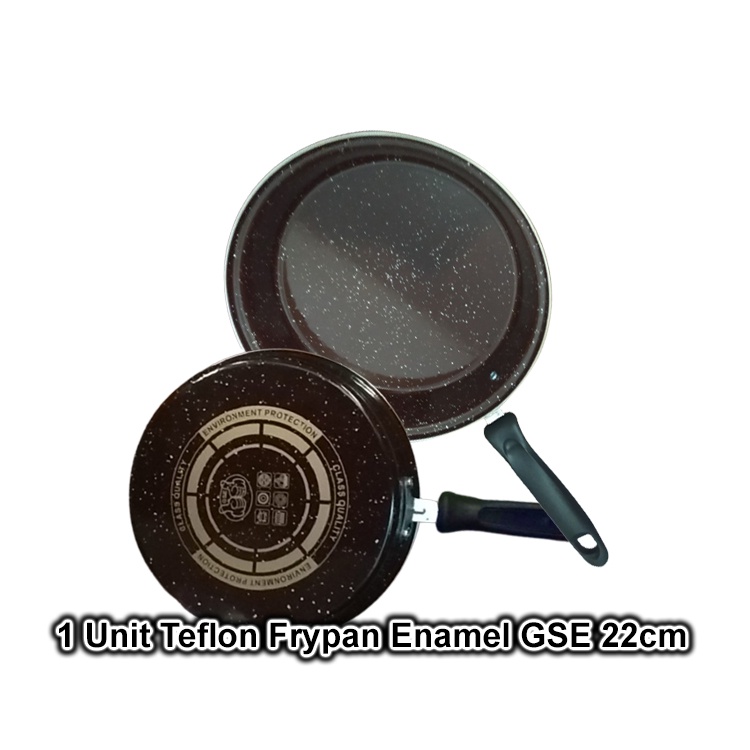 GSE Teflon Frypan Enamel 22cm Wok Teflon Penggorengan / Tumis Teflon Anti Lengket 22 cm / Wajan Enam