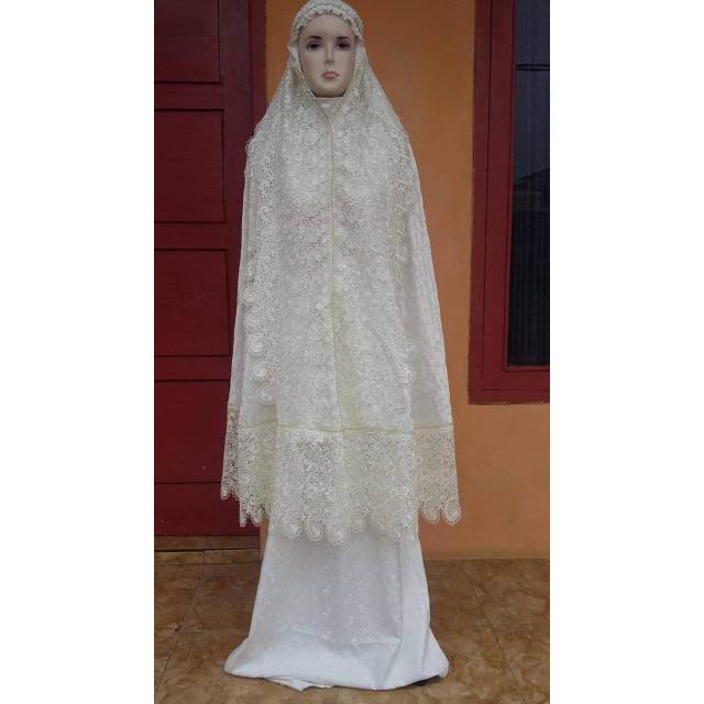 Mukena sutra Paris renda keong ori