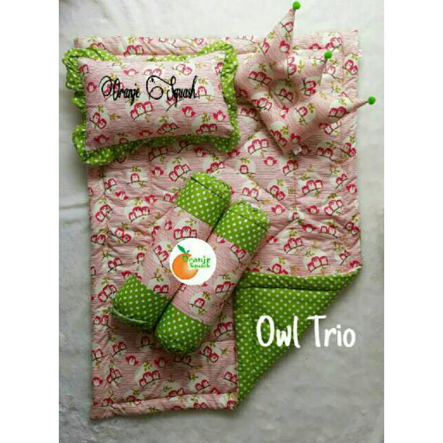bedcover bayi motif owl trio
