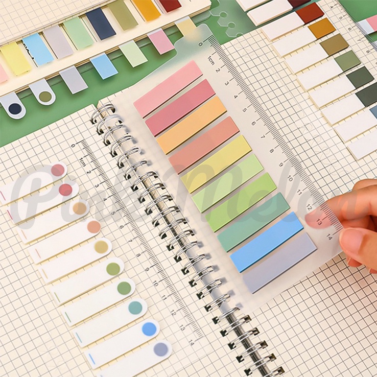 

Memo Sticky Notes Penggaris Aesthetic Transparan 10 Warna