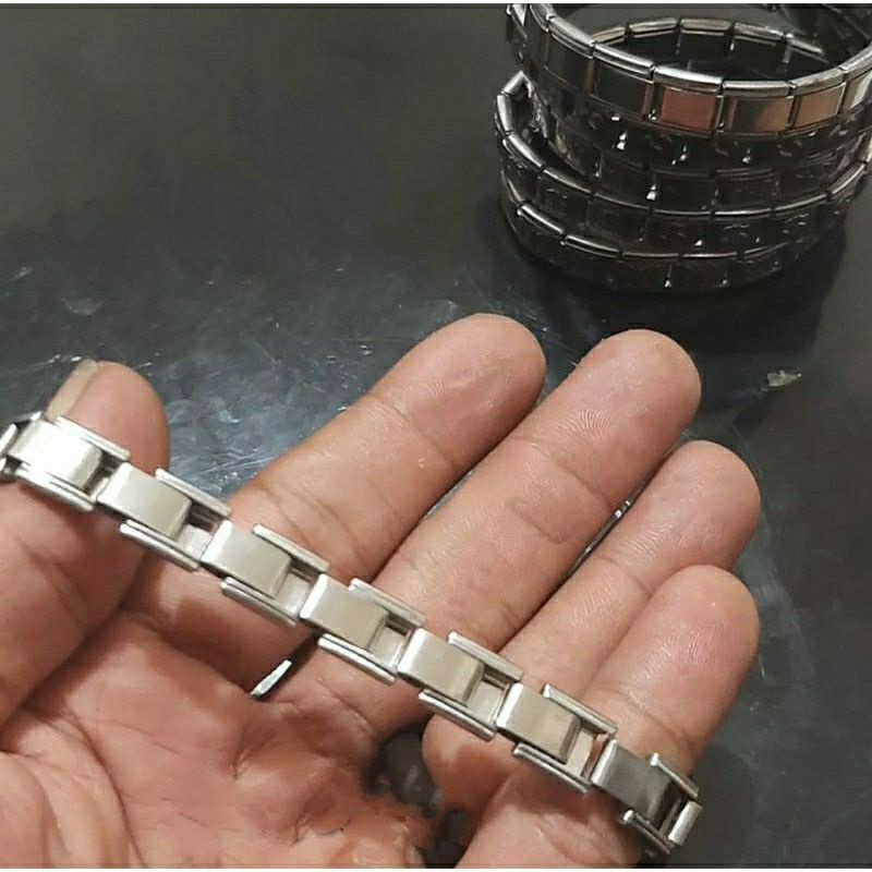 Gelang pria Stenlies stell Anti karat model per keren Fashion,aksesoris PREMIUM QUALITY IMPORT KOREA-1