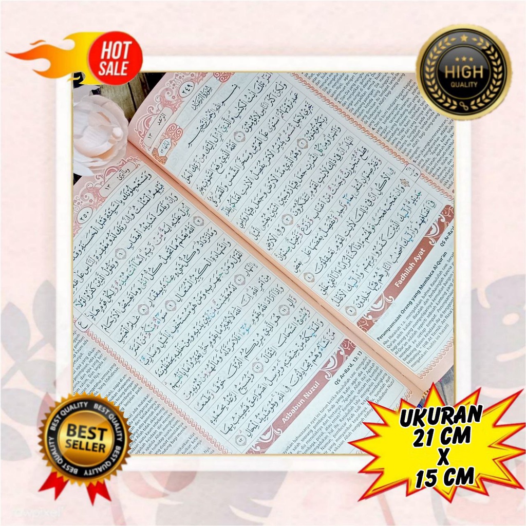 Quran Azalia A5 Hardcover, Quran Terjemah, Quran Tajwid Warna,Alquran Hafalan A5,Al Quran Murah A5,A