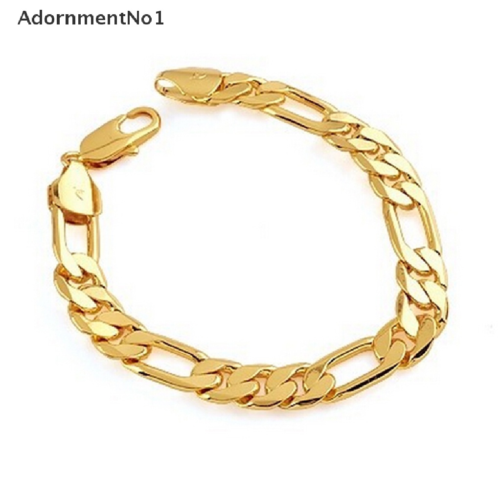 (AdornmentNo1) 2015 Gelang Tangan Rantai Lapis Emas 18K Untuk Pria