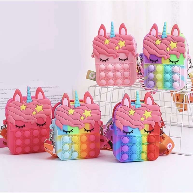 Tas Import Anak Premium Pop It Super Lucu Unicorn